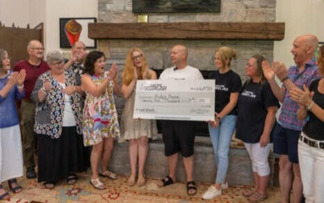 donation001 cheque being presented